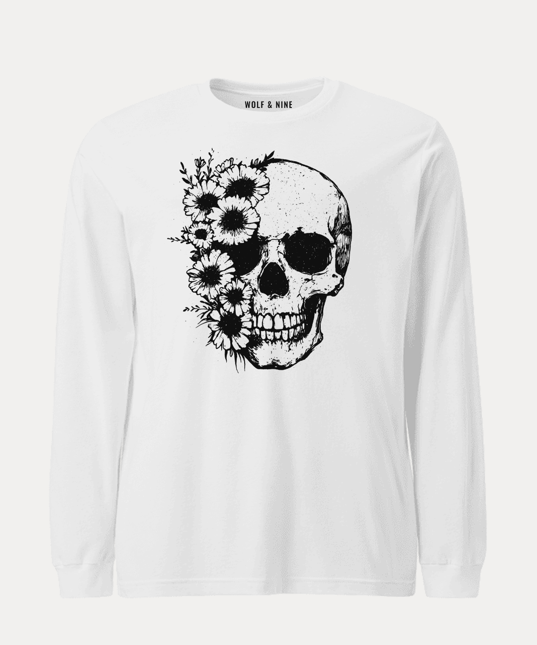 Floral Skull Long Sleeve Tee